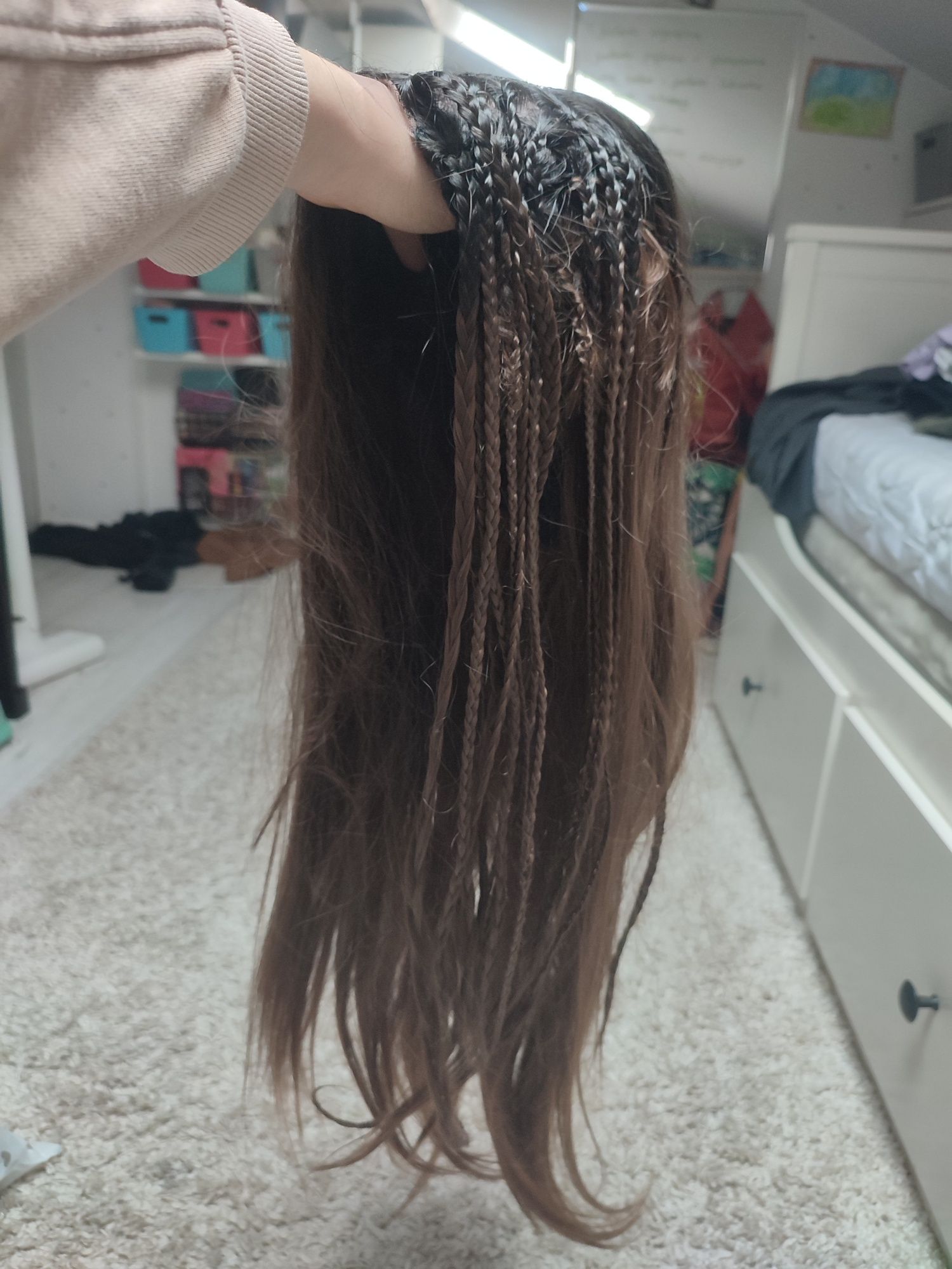 Peruka lace front brązowa WIG cosplay