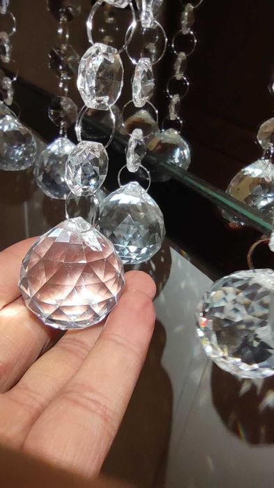 Girlanda 100 cm kryształ szkło kula