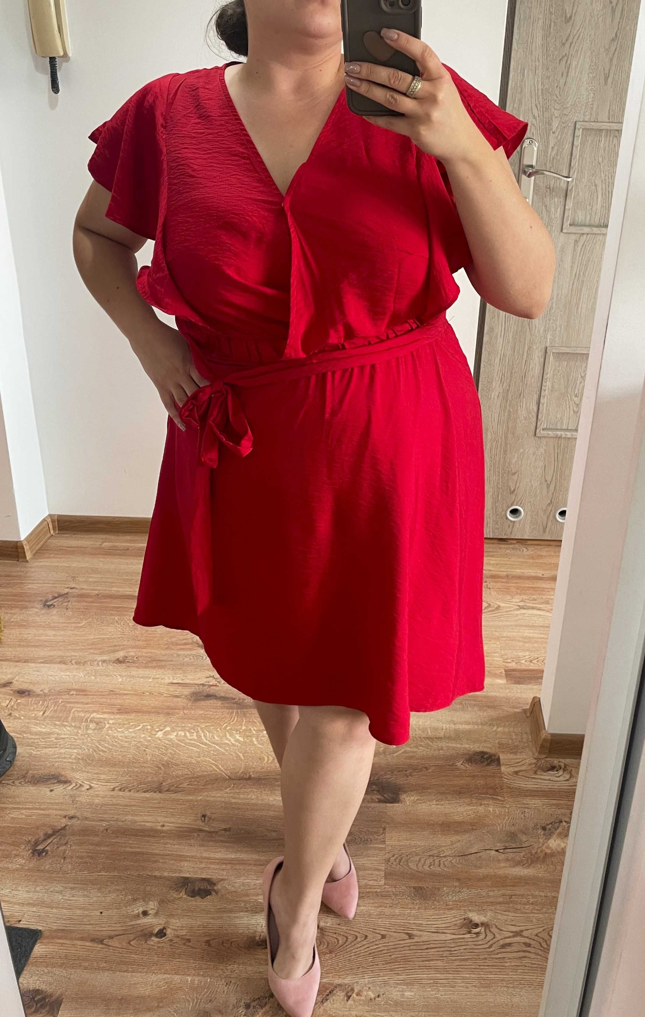 Czerwona sukienka plus size 46 3xl