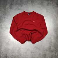 MĘSKI Premium Nike Wełna Wełniany Sweter Czerwony Swoosh Logo HaftGOLF