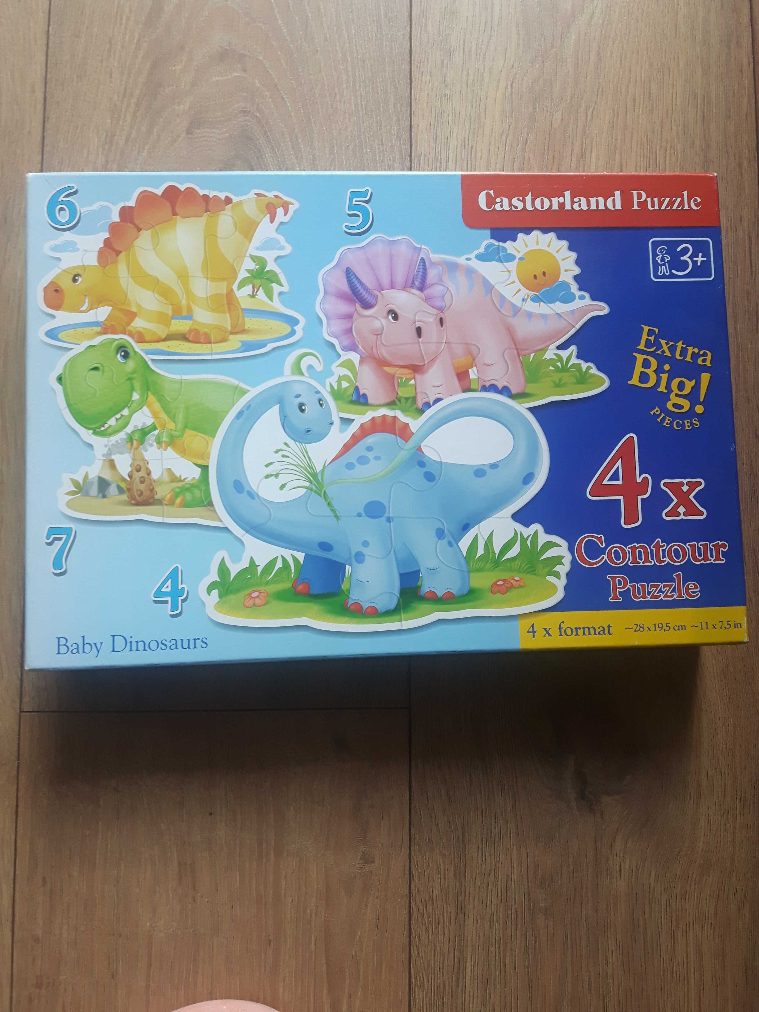 Puzzle z dinozaurami Castorland 4 + 5 + 6 + 7