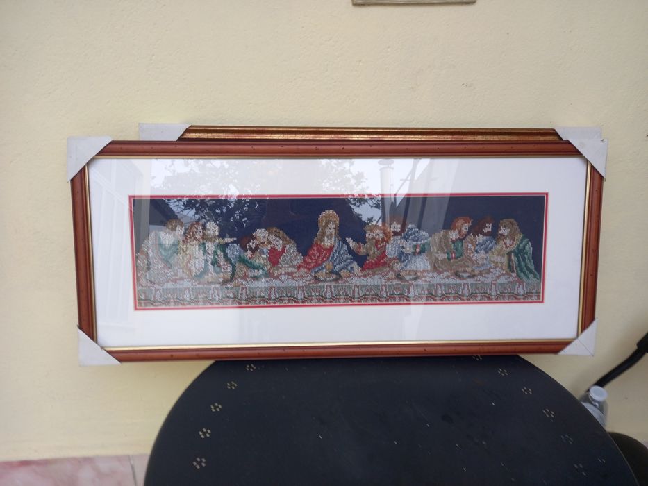 2 Quadros bordados da Sagrada Faimilia