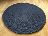Okrągły dywan ze sznurka bawełnianego, średnica 100 cm, hand-made