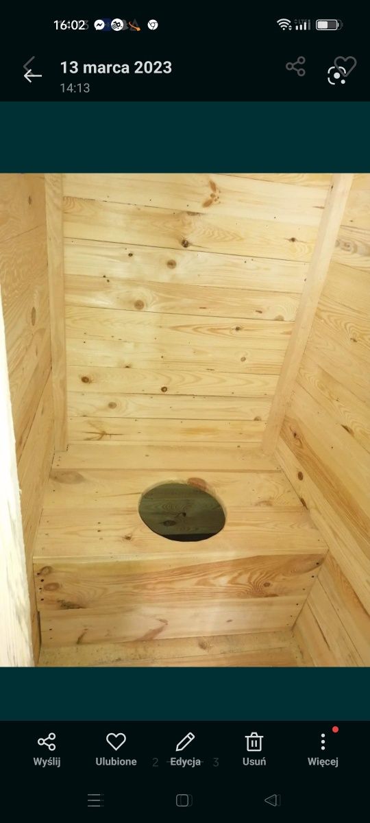 Wychodek drewniany kibel wc