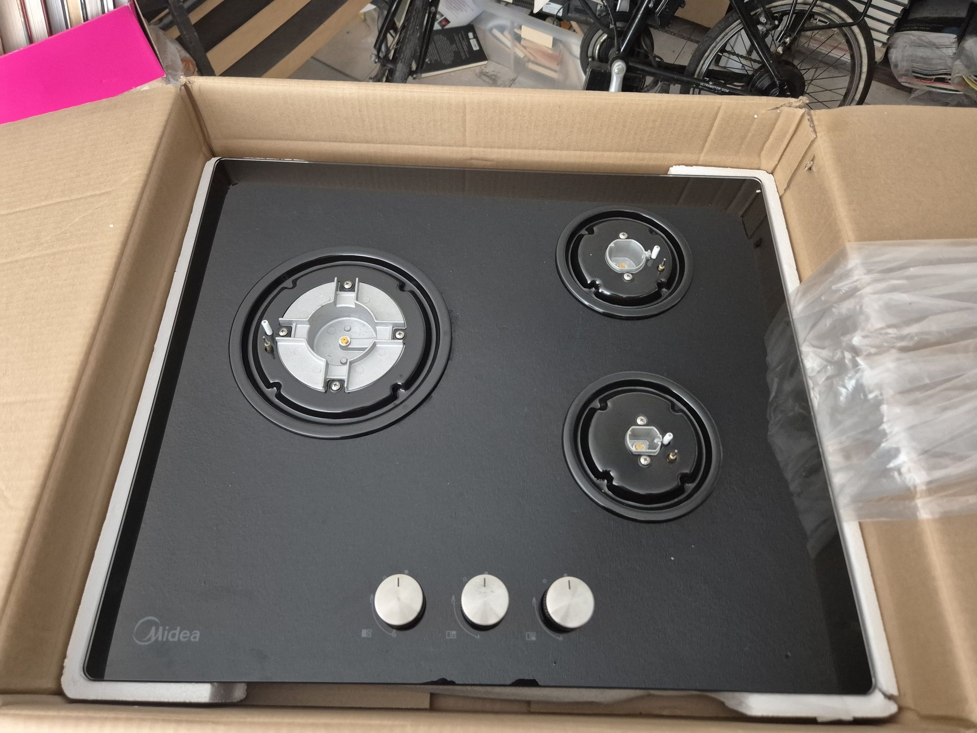 Vendo placa de gas de vidro Midea