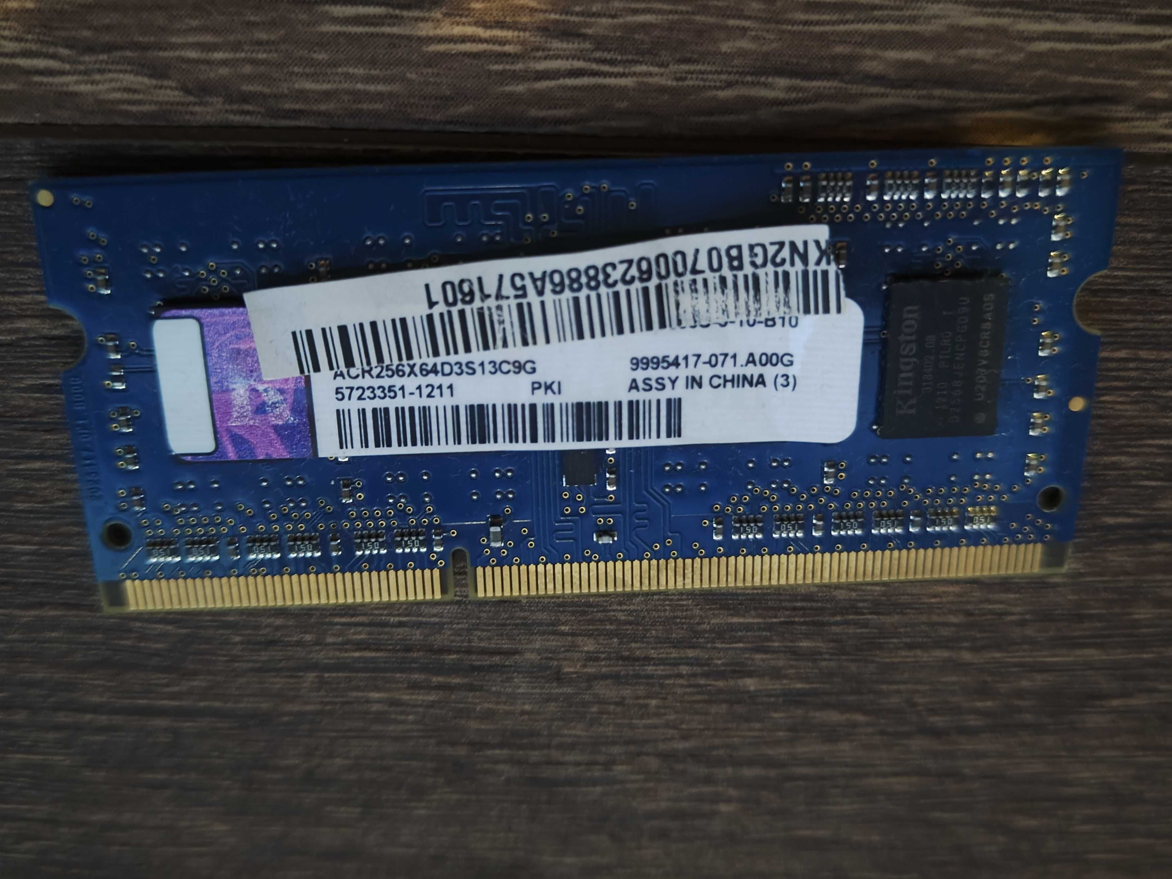 Pamięć RAM do laptopa Kingston DDR3 2GB