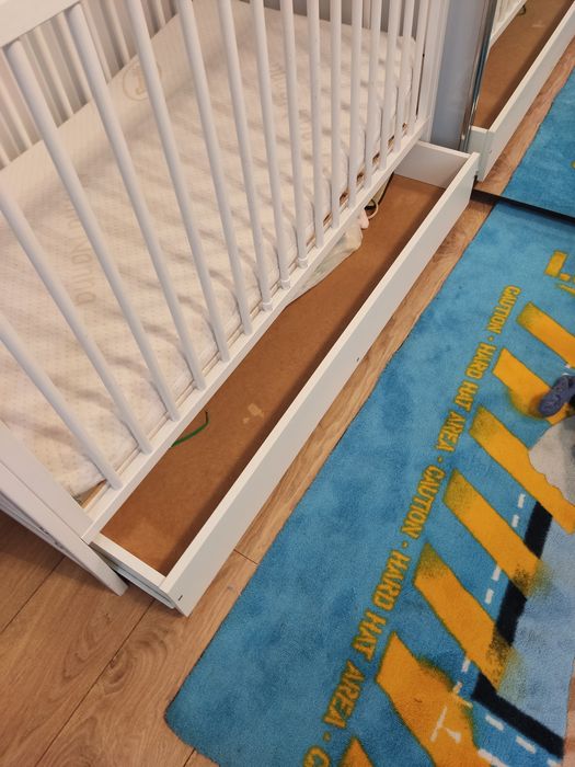 Łóżeczko Niemowlęce Dziecięce Materac Szuflada Komplet