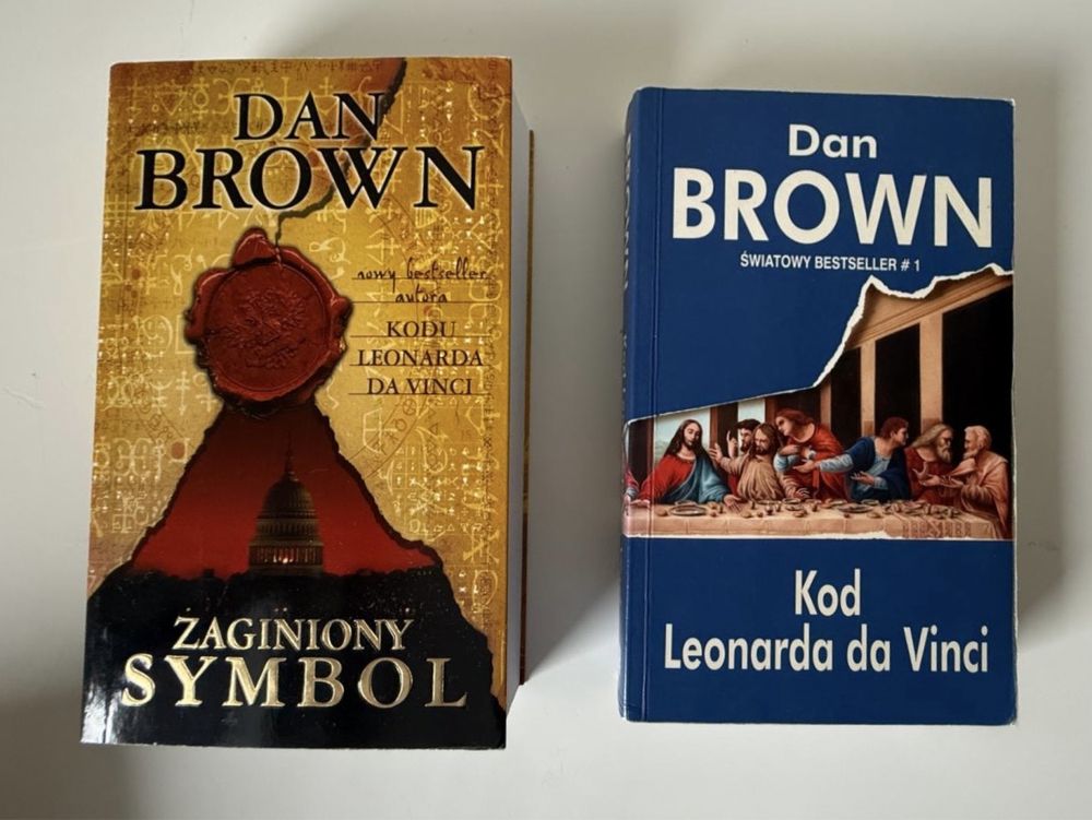 2 Książki Dan Brown - “Zaginiony symbol” i “Kod Leonarda da Vinci”