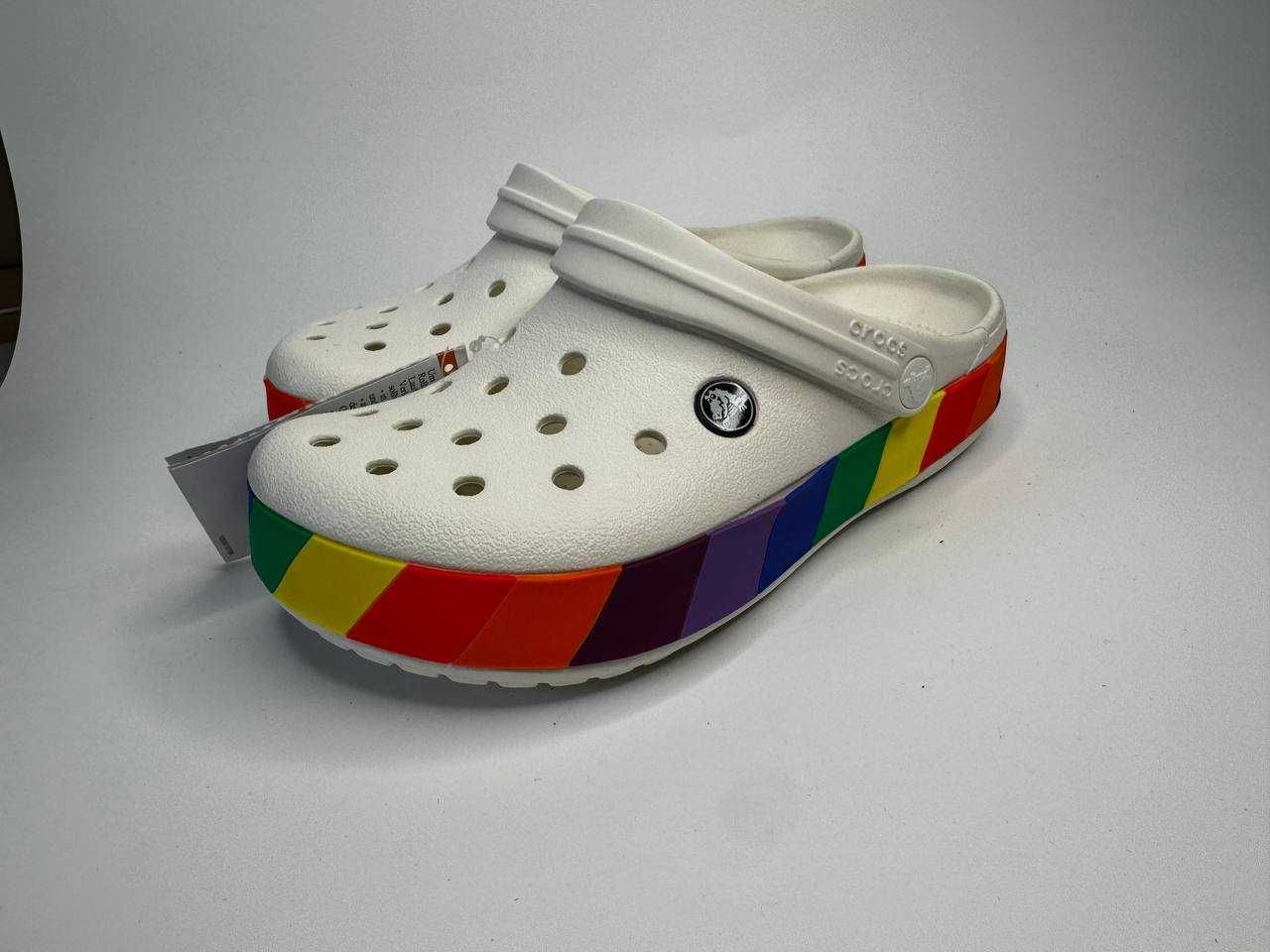 Crocs Crocband Rainbow Block White Крокси M5/W7 37 р Уцінка! №10132