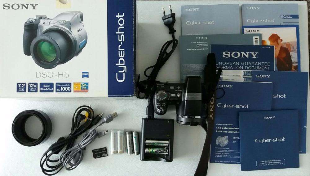 Sony Cyber-Shot DSC-H5 7,2Mp + extras na caixa