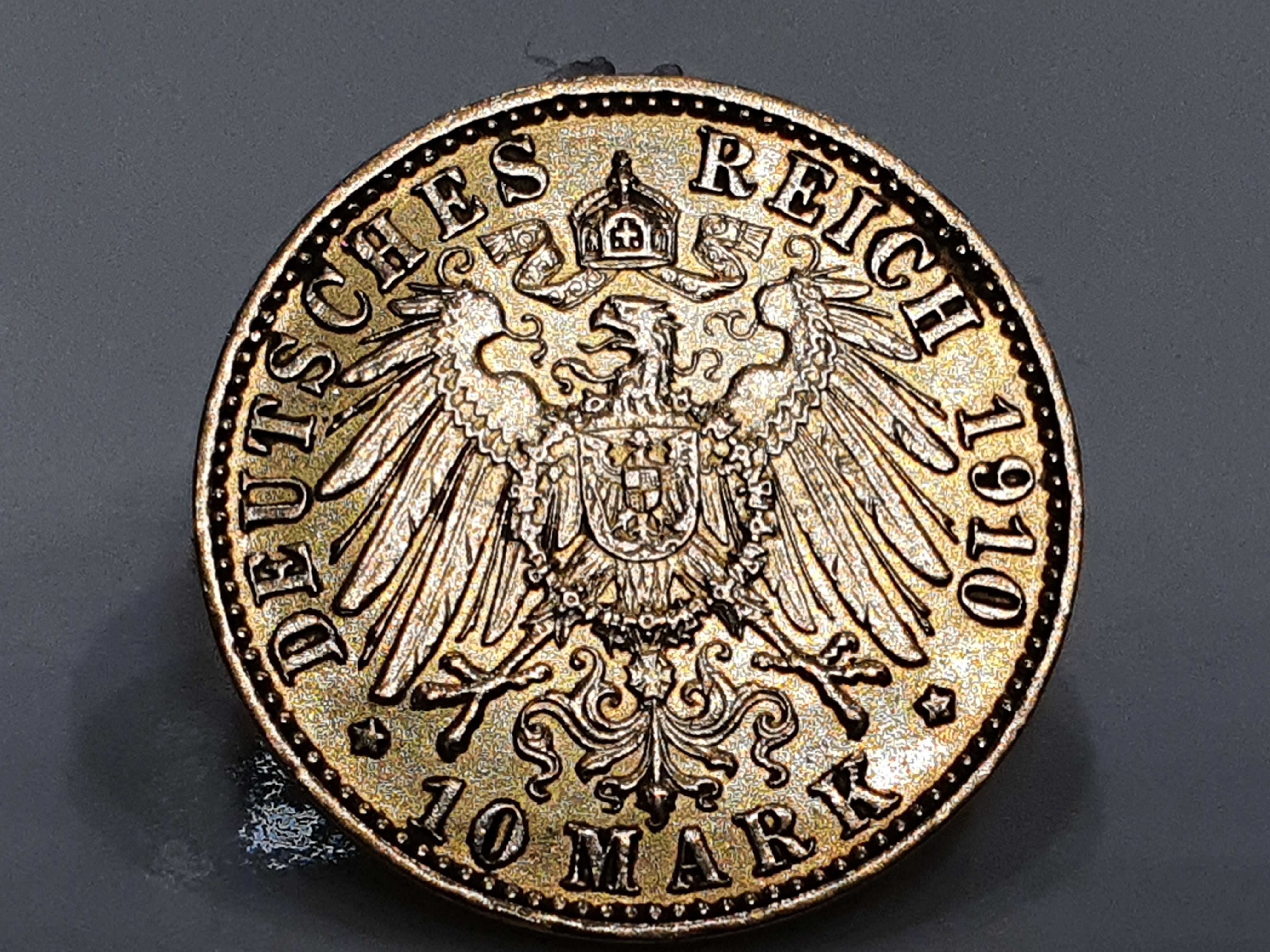 10 marek Niemcy 1910 r moneta złota Au