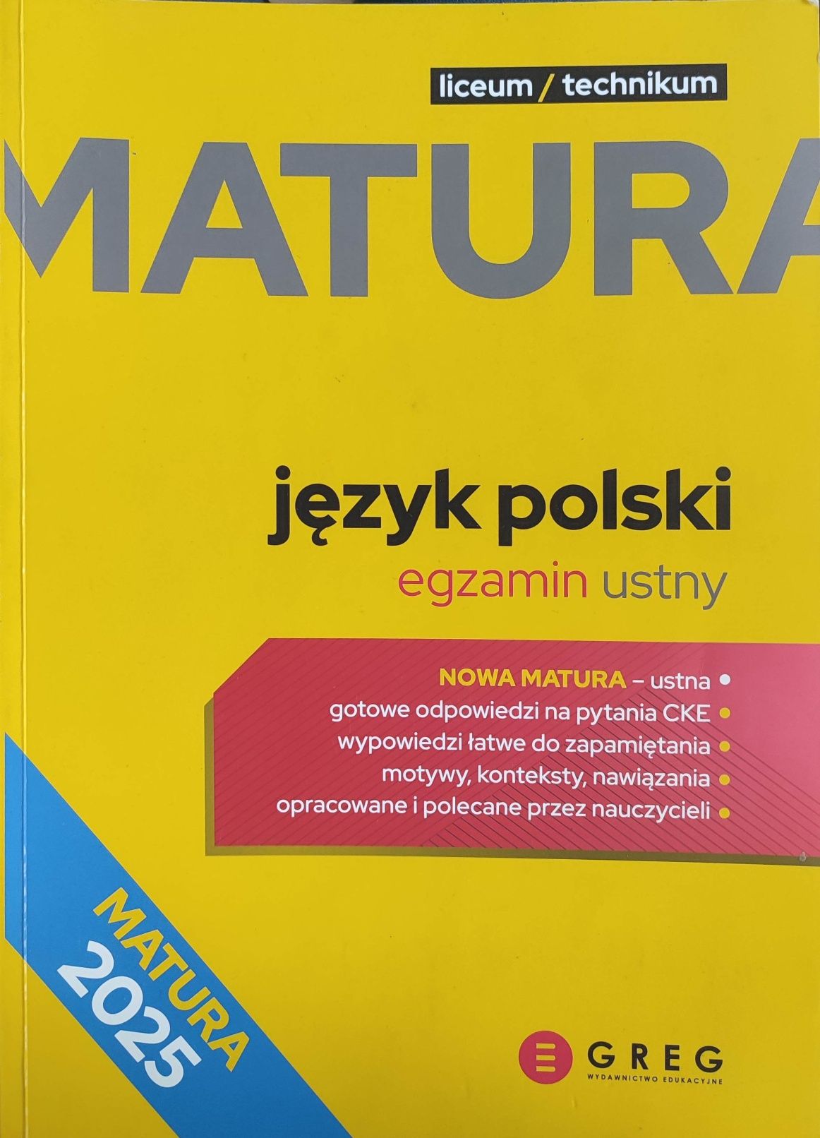 Matura ustna z polskiego 2025, wyd. GREG