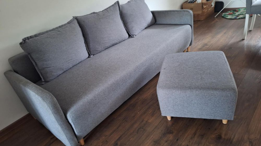 Kanapa sofa rozkladana + podnozek