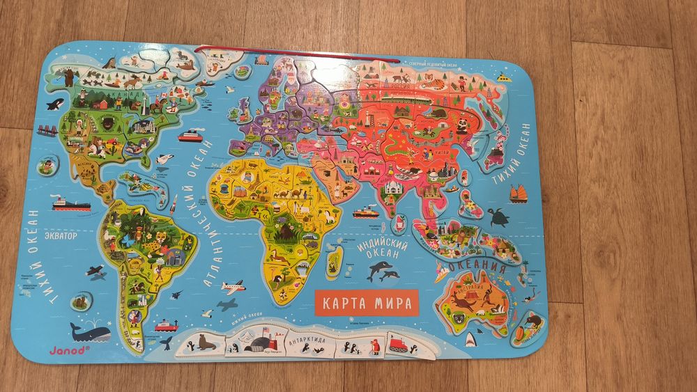 Пазл карта мира большая