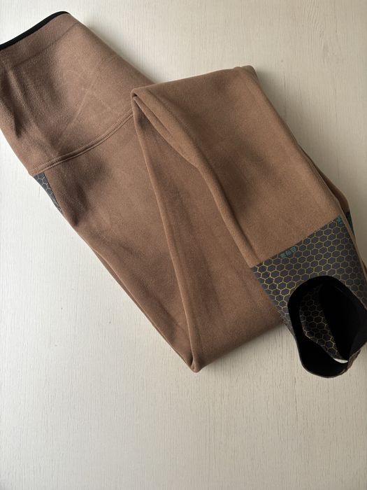 Теплі жіночі лосини на хутрі з штрипками, утяжка, пуш-ап.