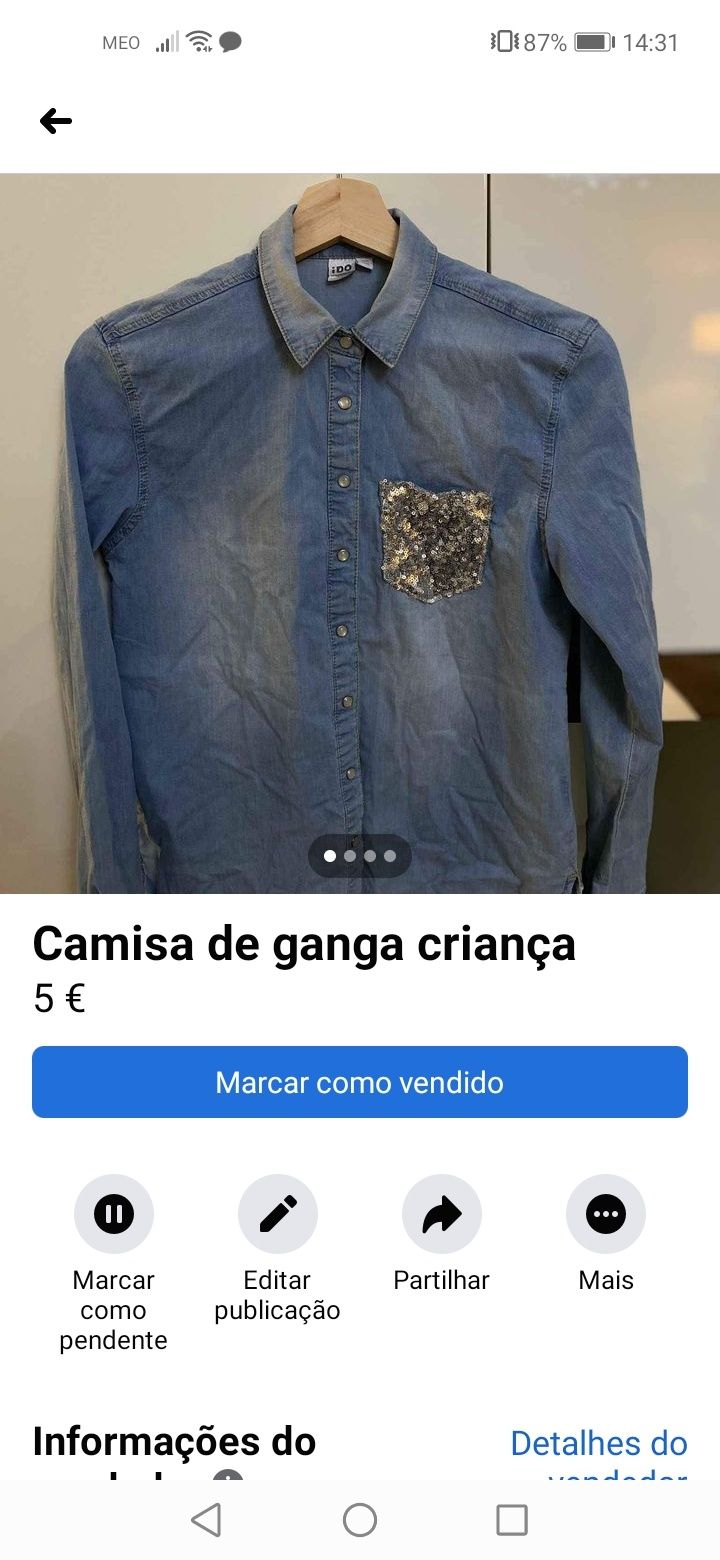 Vendo camisa de ganga