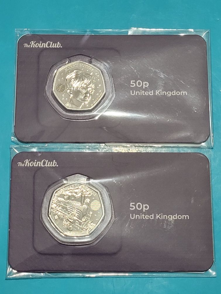 Zestaw monet 3x 50 pensów - Wielka Brytania.