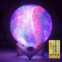 Lampka Nocna Planeta LED 3D Galaxy 16 Kolorów USB Pilot