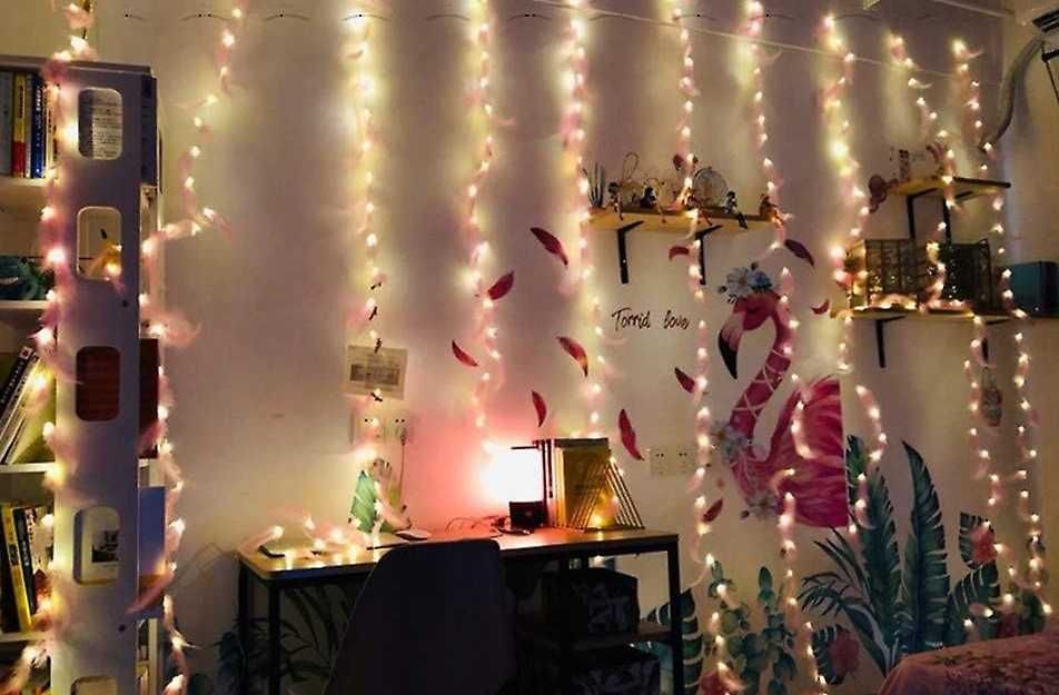 Lampki z piór, oświetlenie dekoracyjne led Girlanda świetlna