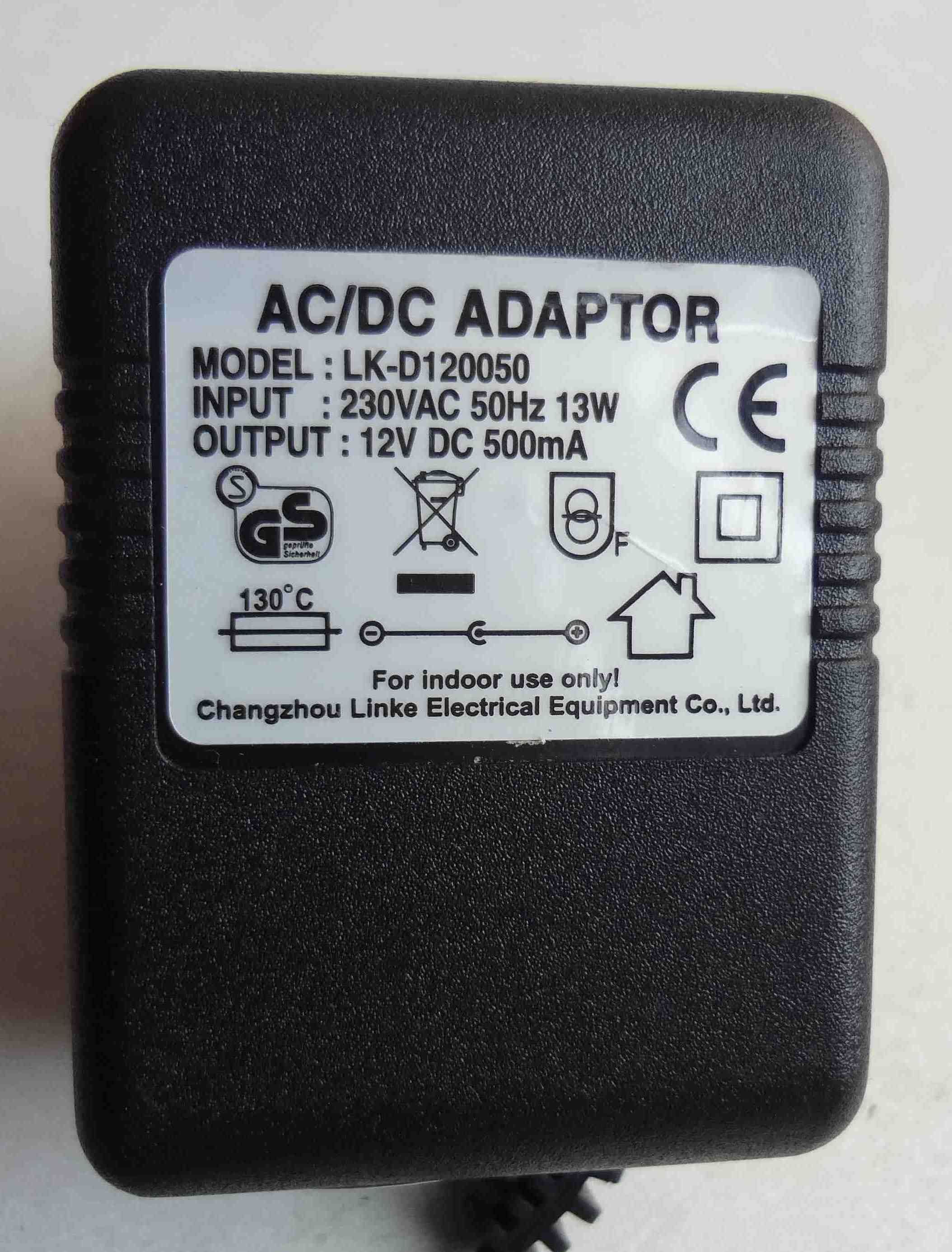 Блок питания 12V 500mA LK-D120050 адаптер с переключателем