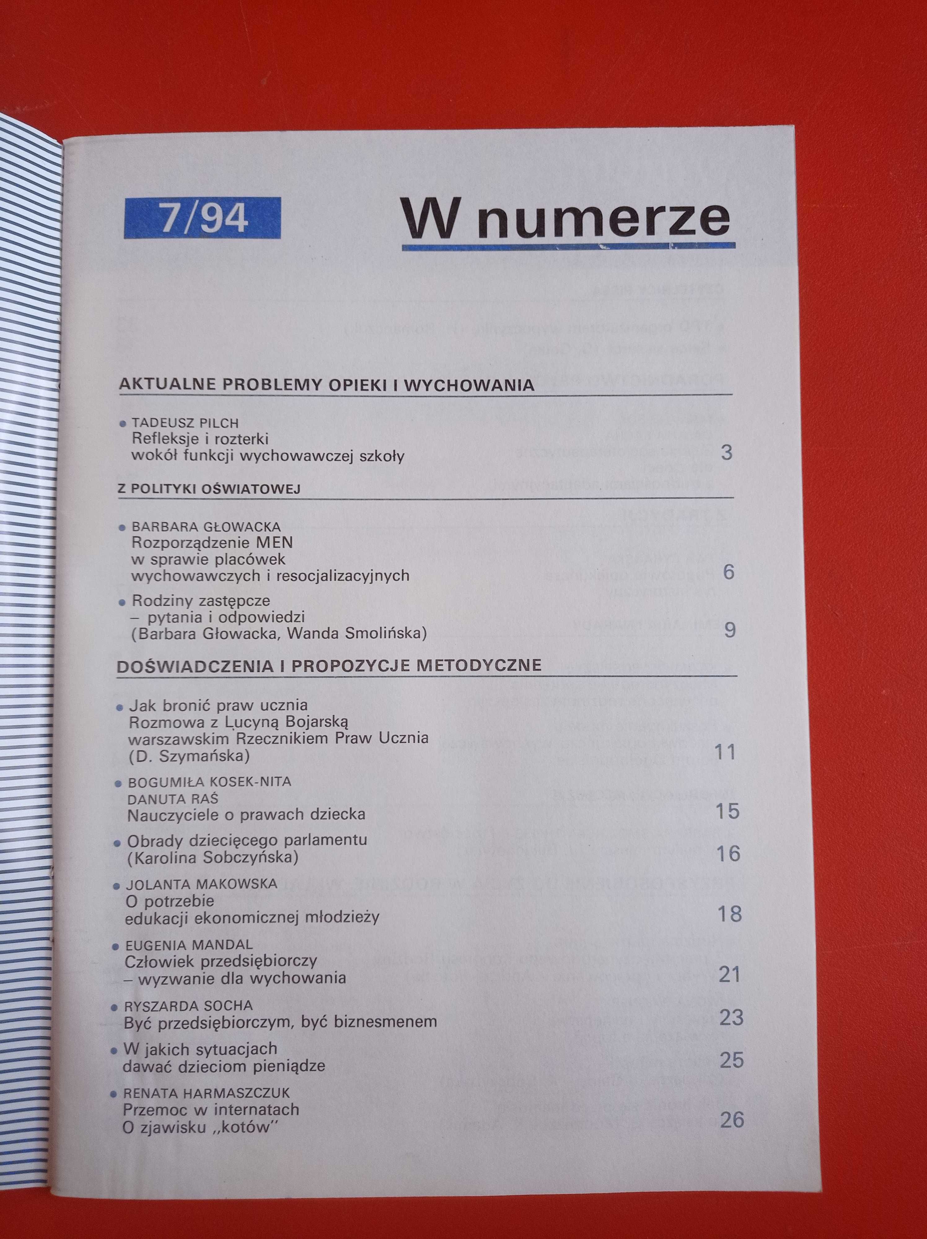 Problemy opiekuńczo-wychowawcze, nr 7/1994, wrzesień 1994