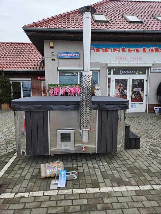 Balia bania jacuzzi ogrodowa akryl hydro aero spa opalana drewnem hot