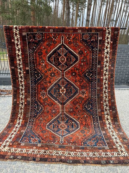 XIX wieczny r.tkany dywan perski Iran Shiraz 305x230 galeria 14 tyś