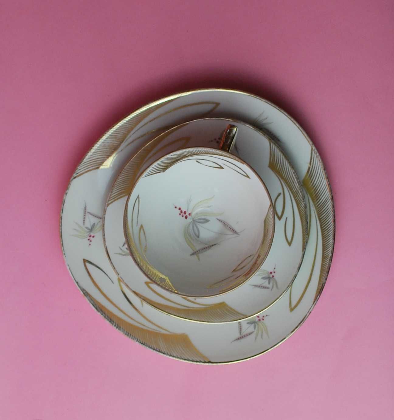 porcelana bavaria trio mid century lata 50