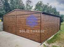 Garaż 6x6m blaszany dwustanowiskowy z rynnami, na wymiar meble drewno