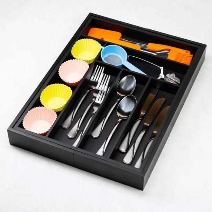 wkład bambusowy do szuflady kinghoff kh-1747 czarny