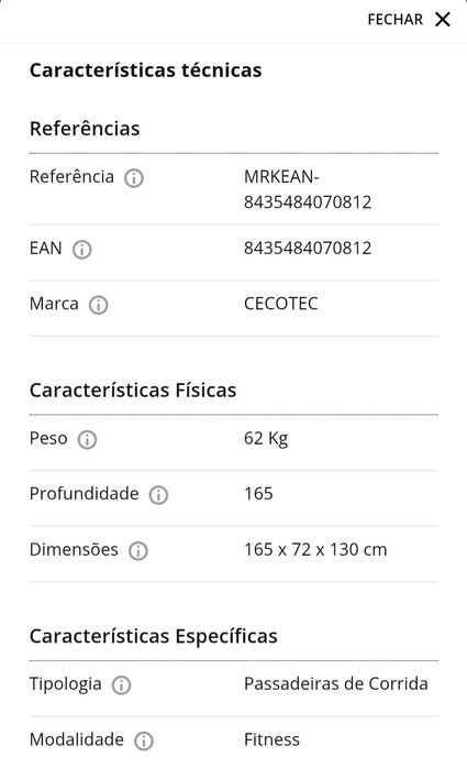 Vendo passadeira Cecotec DrumFit 1600