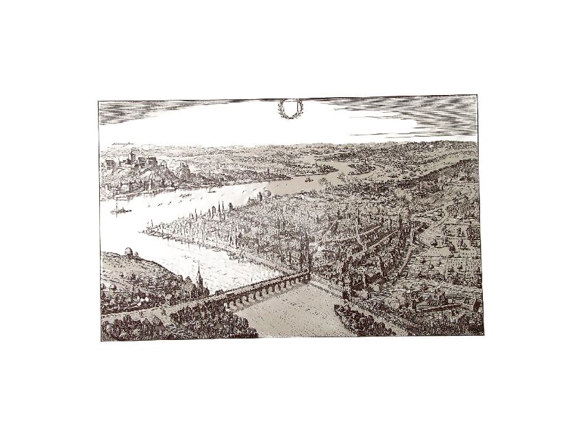 stara mapa grafika widok miasta papier czerpany 22