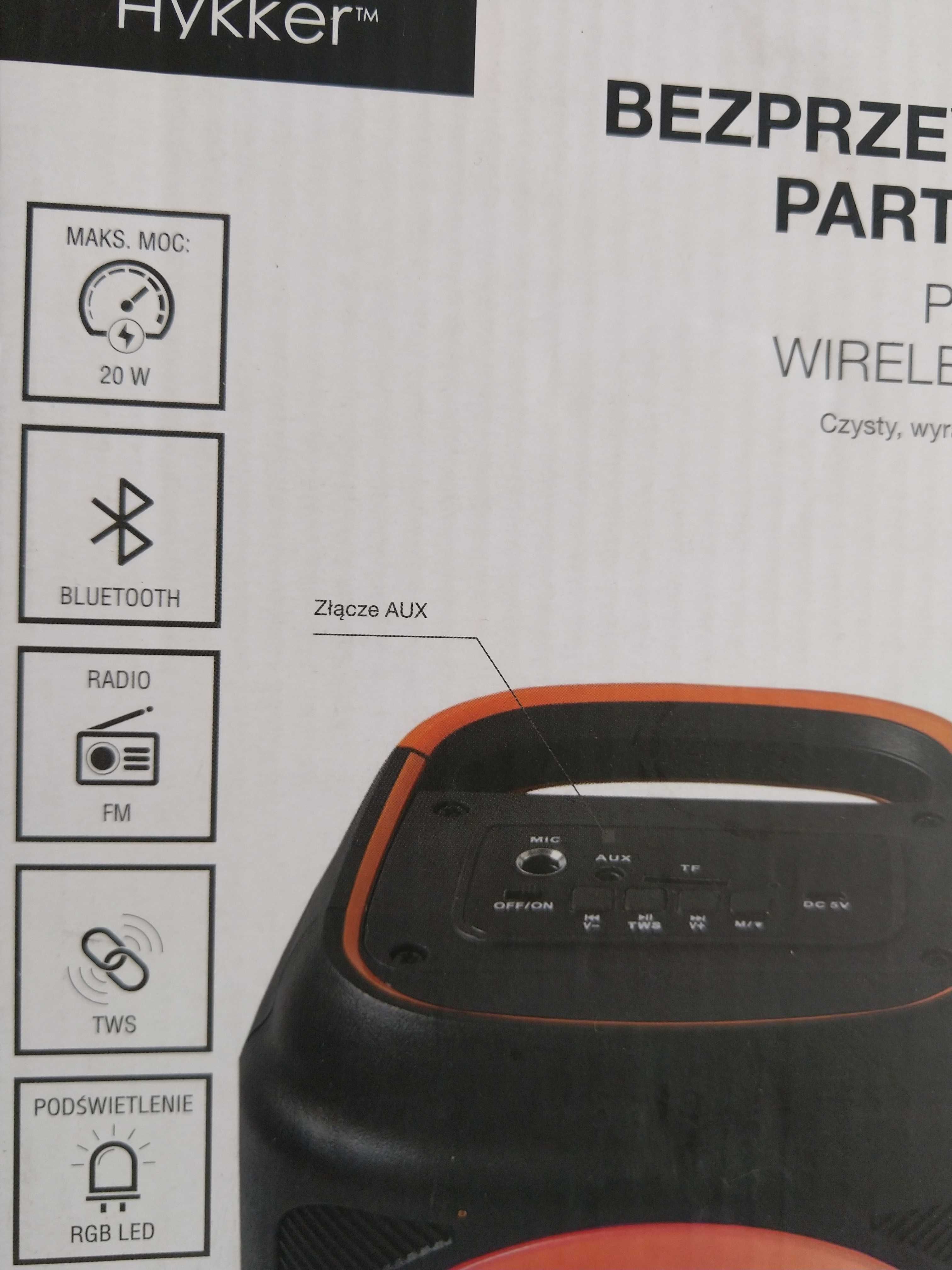 NAJTANIEJ Głośnik Bezprzewodowy PARTY Radio USB LED Bluetooth Wysyłka