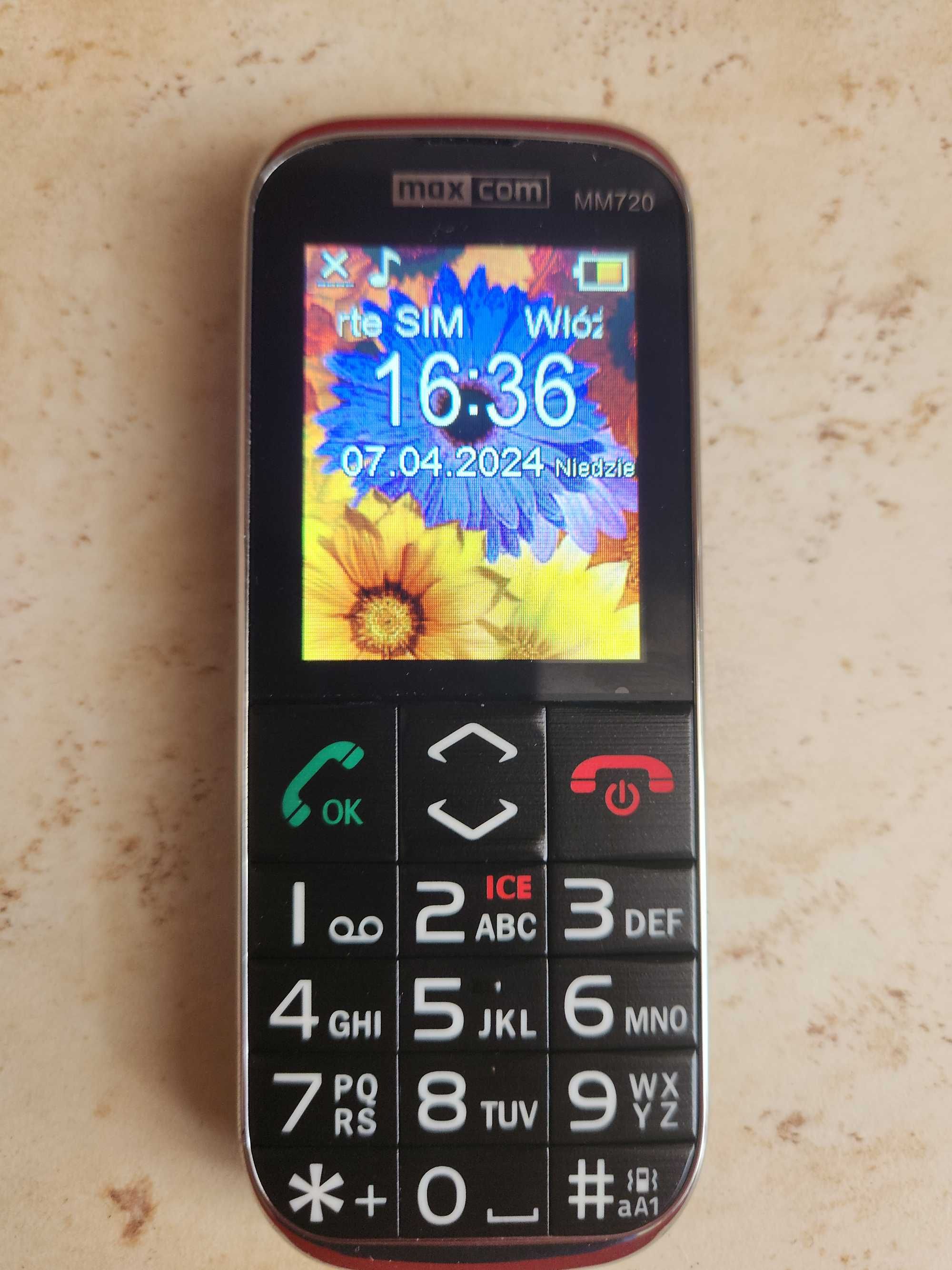 Telefon dla seniora MAXCON MM720 jak nowy