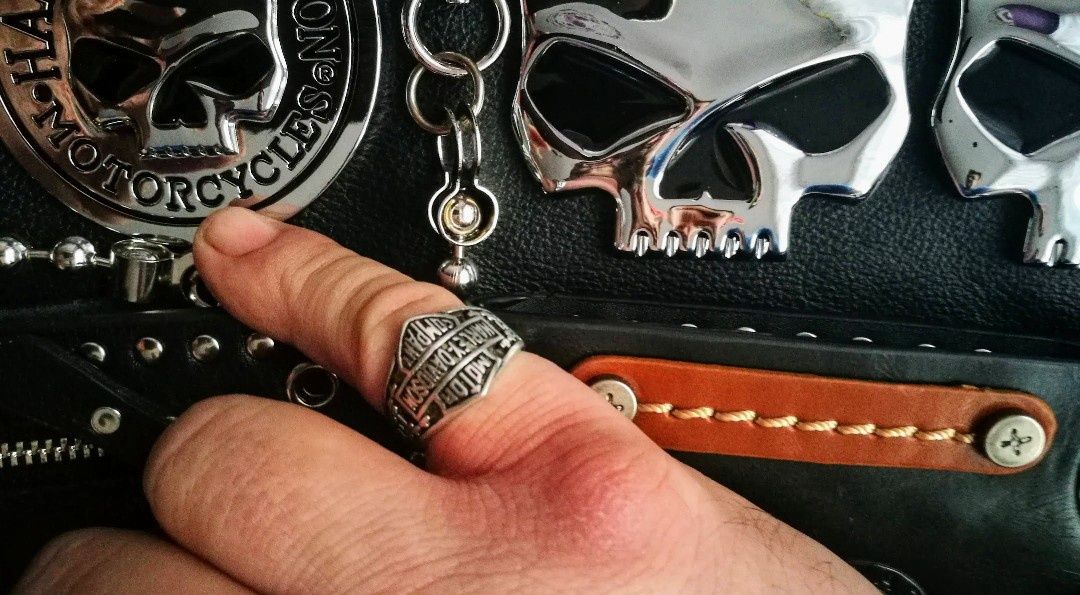 Chopper Cruiser Harley Davidson sygnet pierścień motocyklowy biżuteria