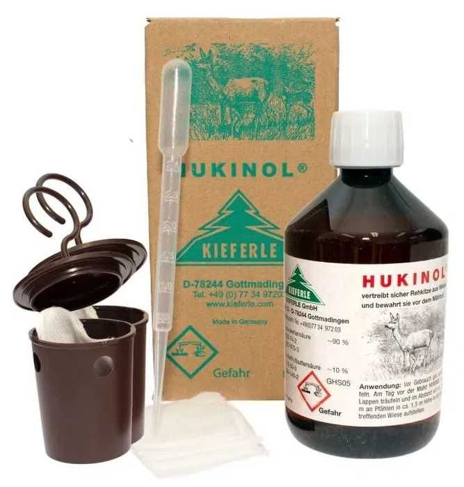 Hukinol 500 ml - zestaw z pipetą, dyspenserami i gazikami