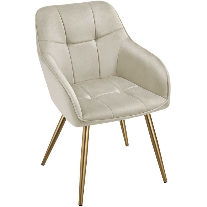 Krzesło do jadalni Marilyn kremowy/złoty OUTLET