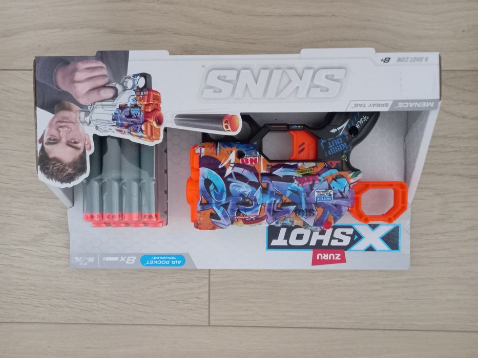 zuru x-shot skins pistolet wyrzutnia strzałki piankowe 8 sztuk