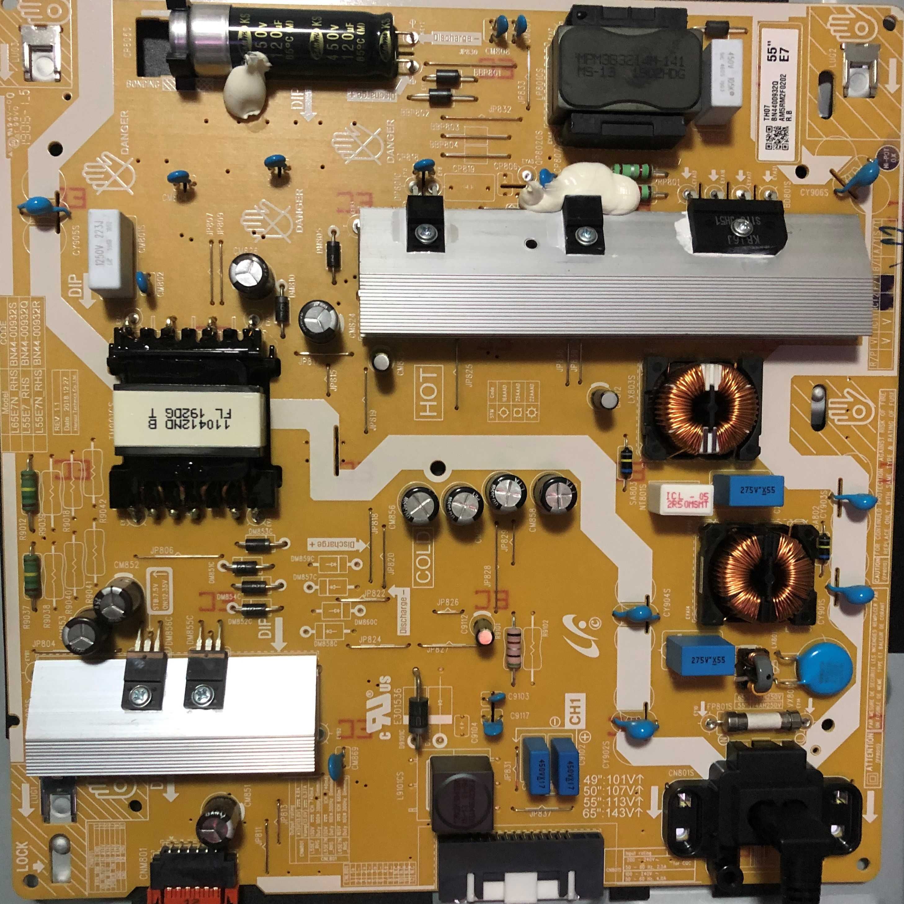 Peças TV Samsung UE55RU7455U Fonte BN44-.00592Q Board BN41-.02703A