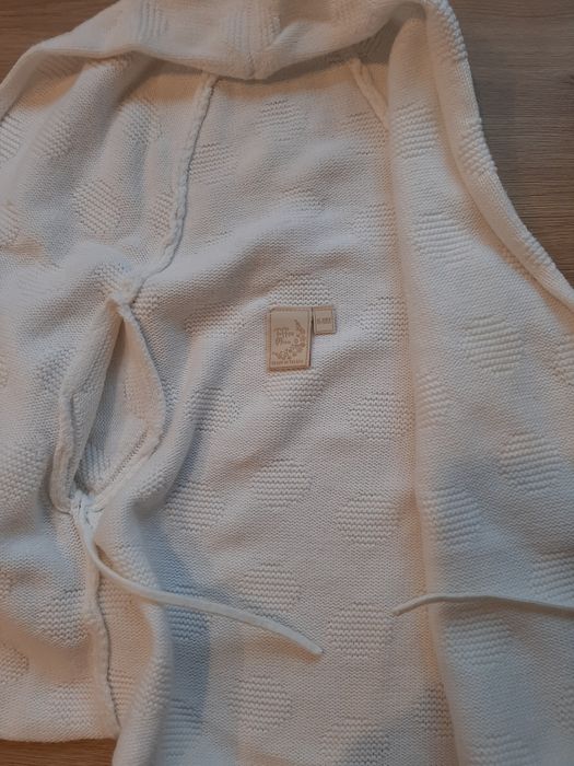 Chrzest sweterki 2 szt. biały kremowy rozm.74 sweterek