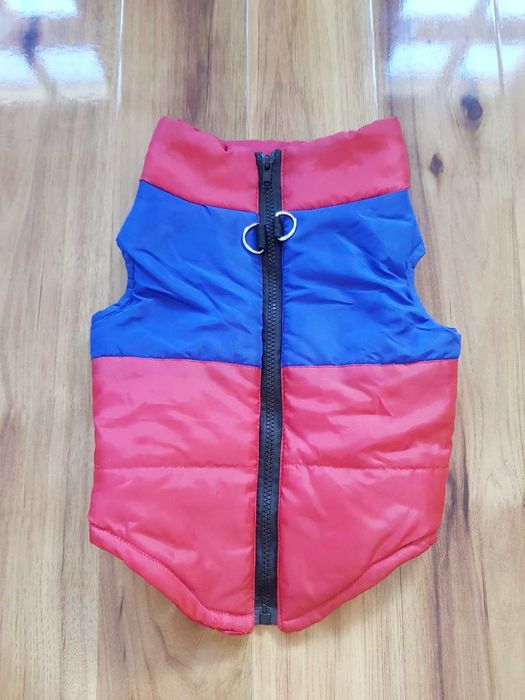 Czerwono niebieska kurtka na zamek Primark Pets L ocieplana