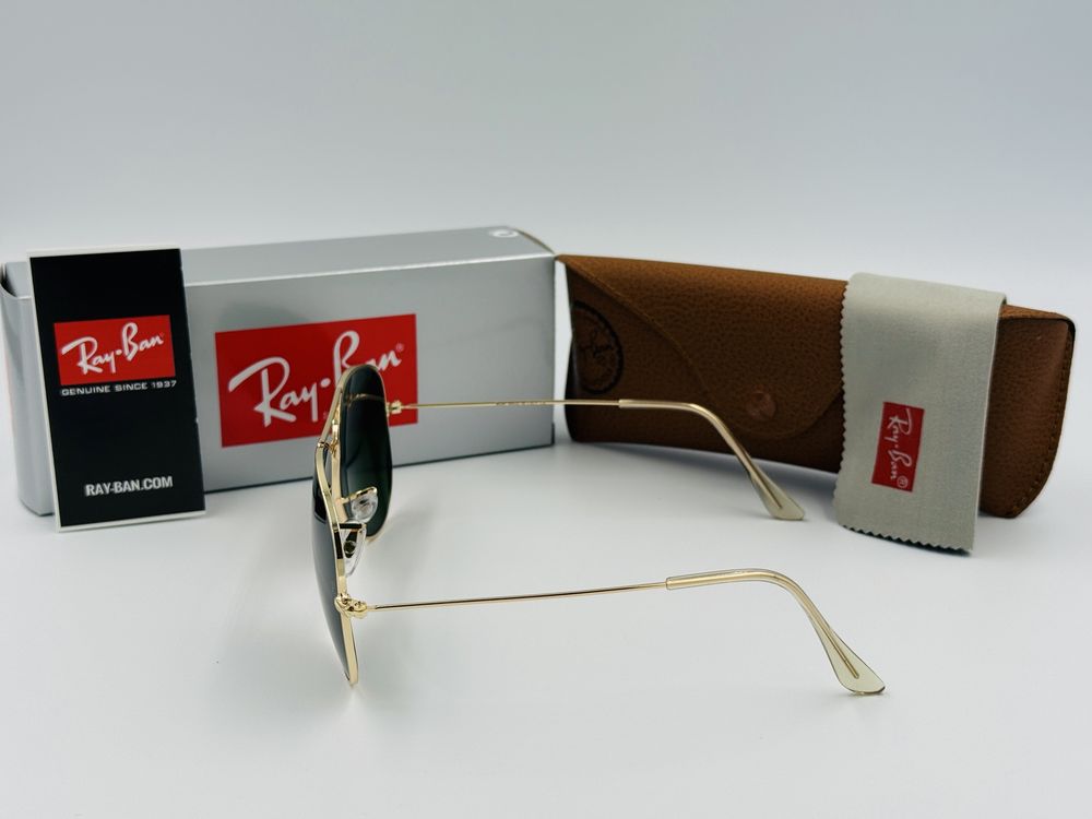 Очки Ray Ban Aviator Large Metal 3026 Gold-Green 62мм стекло