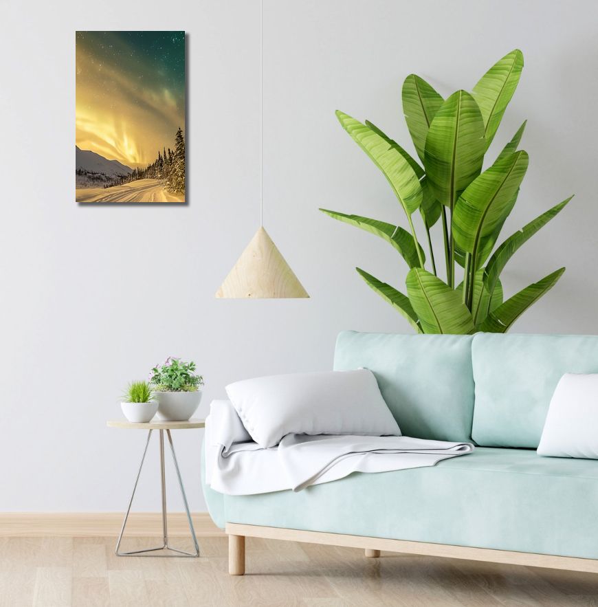 Obraz 30x50cm Zorza Przy Zimie