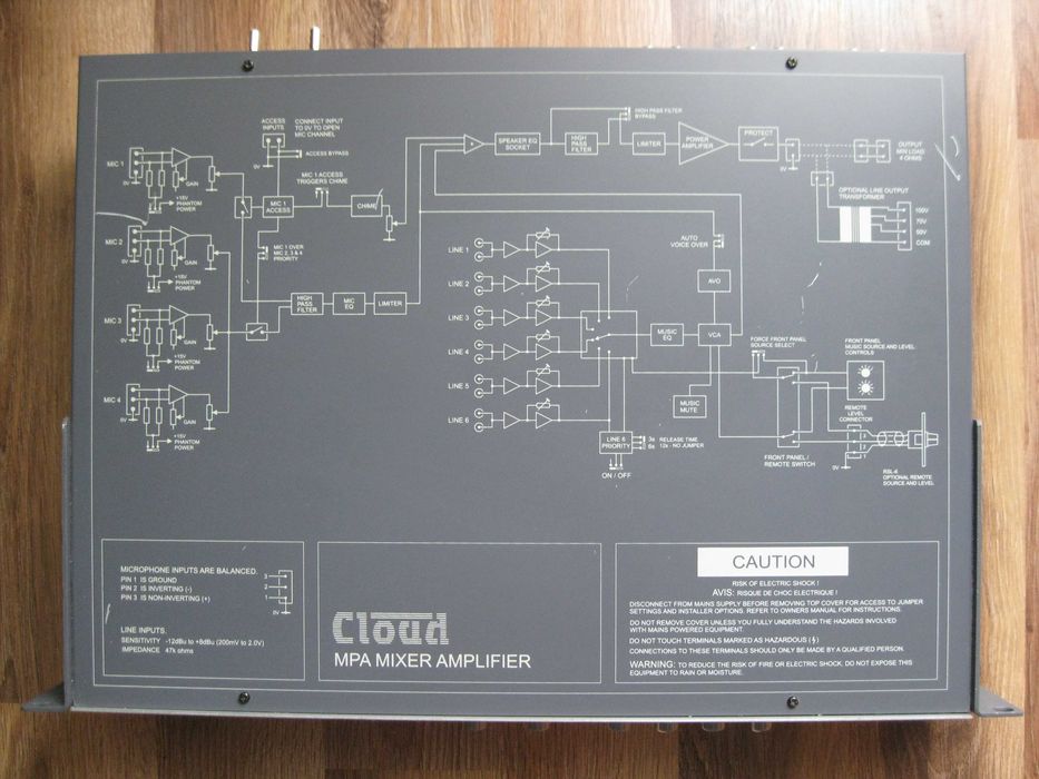 Wzmacniacz miksujący mixer amplifier CLOUD MPA 120