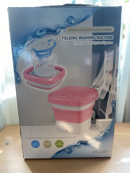 Мініатюрна пральна машинка (рожева) повний набір (нова)