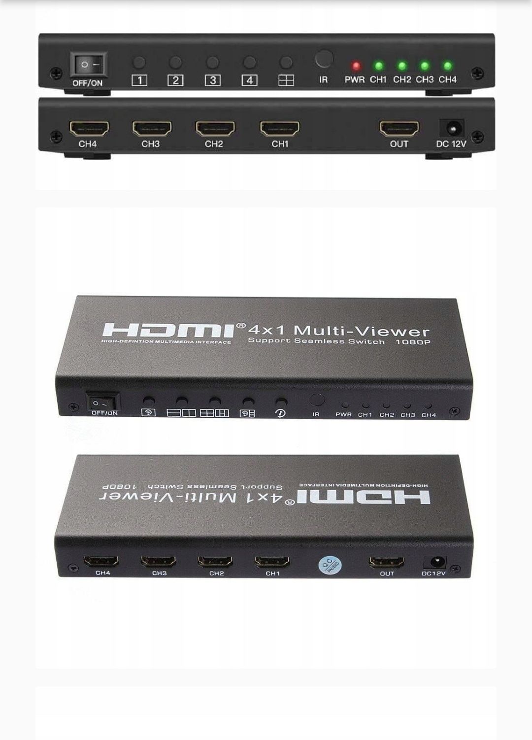 HDMI 4x1 Multi-Viewer Switch 1 Ekran z 4 Kamer