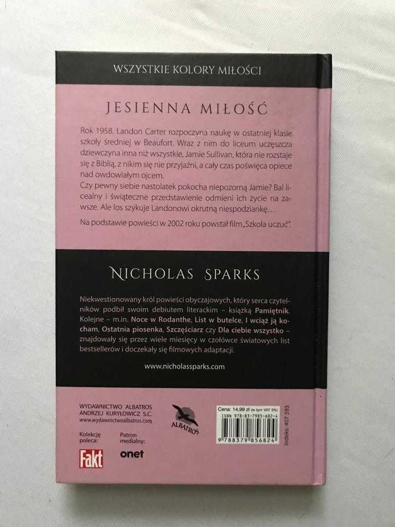 Jesienna miłość - Nicholas Sparks Wszystkie kolory miłości kolekcja!