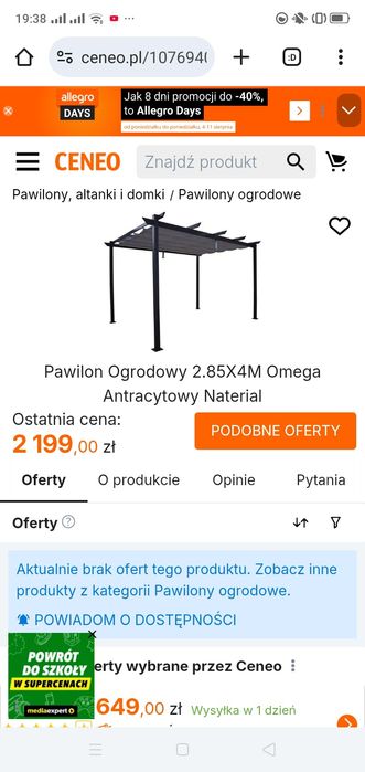 Pergola zadaszenie