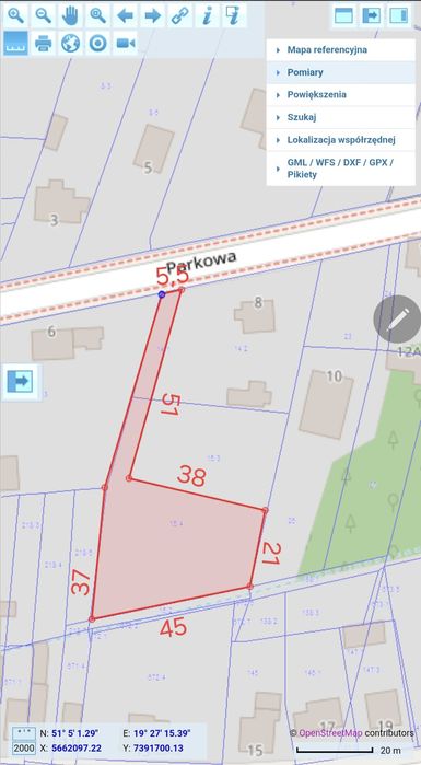 Działka Budowlana 1250m² ul. Parkowa