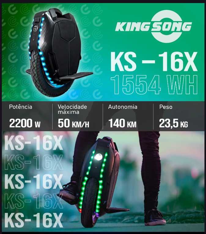 Kingsong KS16X Monociclo Eletrico - Uniciclo